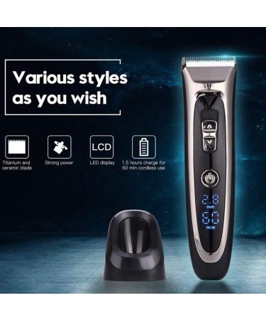 Professional Rechargeable Digital Hair Trimmer - Cordless Hair Clipper for Men with Adjustable Ceramic Blade - International Shipping Available - Buy Online on GoSupps.com