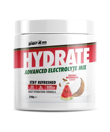 Per4m Hydrate Electrolyte Mix Powder | Contains 500mg Cocomineral | Replenish Essential Electrolytes | Aiding Muscle Function Cardiovascular Health Neurological Support (Coconut Watermelon)