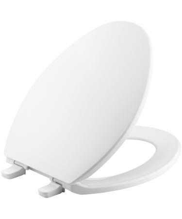 Kohler K-4774-0 Brevia Elongated White Toilet Seatwith Quick-Release Hinges And Quick-Attach Hardware For Easy Clean White Elongated Seatwith