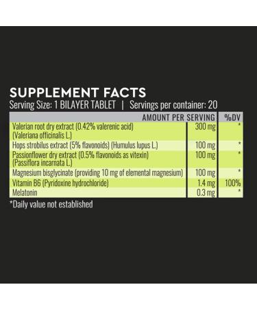 GOOD-NIGHT (20 Billilayer Tablets) - Valerian Passionflower Magnesium Bisglycinate Melatonin Supports the Nervous System at Night Quality Sleep Deep Repairing No Addiction - Buy Online on GoSupps.com