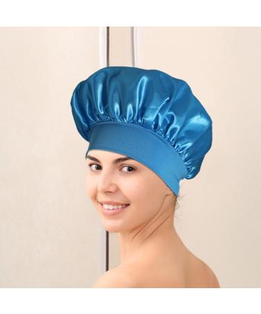 Satin Hair Drying Towel Satin Hair Towel Wrap Luxurious Anti-Frizz Satin Towel Satin Hair Towel for Women Anti-Frizz Satin Towel Protective Hair Turban Wrap for Most Hair Types Darkblue - Buy Online on GoSupps.com