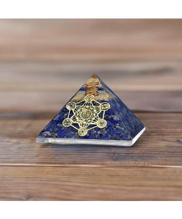 P&R UK Lapis Lazuli Metatron's Cube Orgonite Pyramid with Copper Coil - Energy-Enhancing Healing Crystal D cor in Elegant Gift Box - Buy Online on GoSupps.com