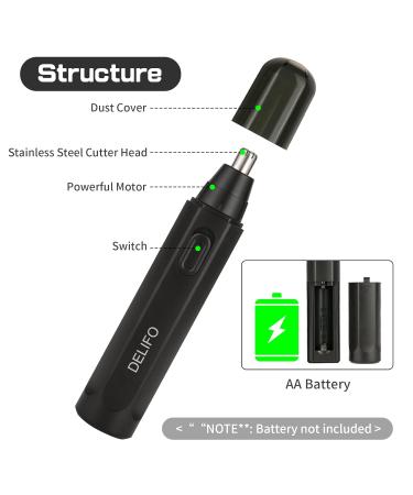 Buy Cordless Waterproof Nose Hair Trimmer - Painless Ear & Nose Hair Remover for Men & Women | Dual Edge Blades | Easy Cleansing Eyebrow Trimming Tool - Buy Online on GoSupps.com