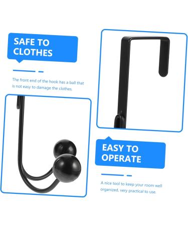Baluue Clothes Rack 6 Pcs Double Hook Towel Hooks Wall Mounted Clothing Rack Over Door Clothes Hanger Rack Metal Coat Hooks 14x9cmx3pcs Blackx3pcs - Buy Online on GoSupps.com