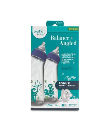 Evenflo Feeding Balance+ Angled Bottle 9oz 2-Pack with Pacifier - Buy Online on GoSupps.com