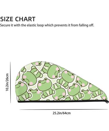 Cute Frog Microfiber Hair Towel | Soft & Super Absorbent Coral Velvet Wrap for Long Curly & Thick Hair - Quick Dry Cap for Women - Buy Online on GoSupps.com