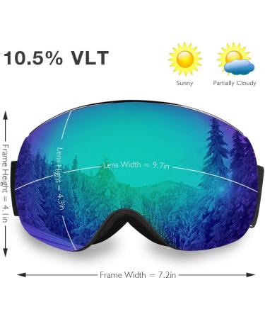 AKASO OTG Ski Goggles - Mag-Pro Magnetic Interchangeable Lenses - A1-black Frame / Grey Lens - Snowboard Goggles for Men & Women - Buy Online on GoSupps.com