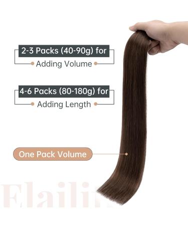 Elailite Tape Extensions - Invisible Real Human Hair - 20pcs 60cm #04 Mittel Braun - Premium Quality Hair Extensions for Seamless Volume - Buy Online on GoSupps.com