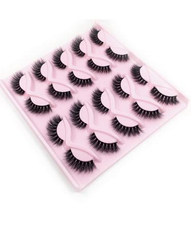 AMSDCN 10 Pairs 3D Faux Mink Wispy Fluffy Curly Fake Eyelashes - Natural Look (LY04) - Buy Online on GoSupps.com