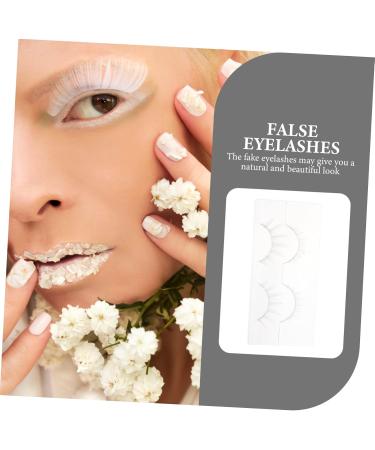 Beatifufu 2 Pairs White False Eyelashes White Individual Lashes Reusable Cosplay Lashes White Curly Eyelashes White Fake Eyelashes White Faux Eyelashes Chemical Fiber 5d Tool Luxurious - Buy Online on GoSupps.com