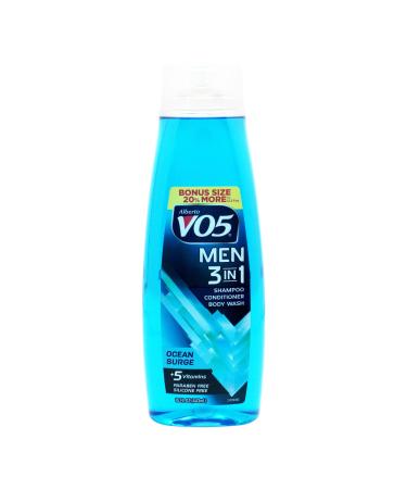 VO5 Alberto Men 3 in 1 Fresh Ocean Surge - 3 in 1 Shampoo Conditioner and Body Wash - With 5 Oils and 5 Vitamins - Energizing Ocean Scent - 15 oz