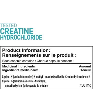Tested Nutrition Creatine HCL Capsules | 750mg Creatine Hydrochloride HCL Capsules | Increased Muscle Mass Strength Performance Recovery | 60 Servings (240 Capsules) 240 count (Pack of 1) - Buy Online on GoSupps.com
