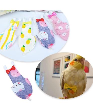 Bird Diaper Adjustable Bird Flight Suit Reusable Parrot Nappy for Parakeet Parrot Mini Macaw Budgie Canary (Random Pattern) - Buy Online on GoSupps.com