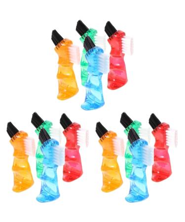 Ipetboom 12 pc toothbrush mini brushes for home soft prosthesis brush multifunctional small brushes cleaning brushes for oral care plastic dentures travel interdental brush (1 Pack) different colors x 3 pieces