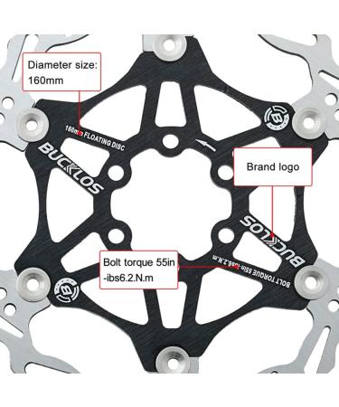 BUCKLOS US Stock Black 203mm Floating Disc Brake Rotor Stainless Steel MTB Brakes Rotors - Ultra-Light Design for Mountain, Road, BMX Bikes - Buy Online on GoSupps.com