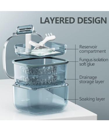 Multi-Purpose Prosthesis Bath Box & Cleaning Case - Portable Retainer Storage with Sieve Basket for Travel - Buy Online on GoSupps.com