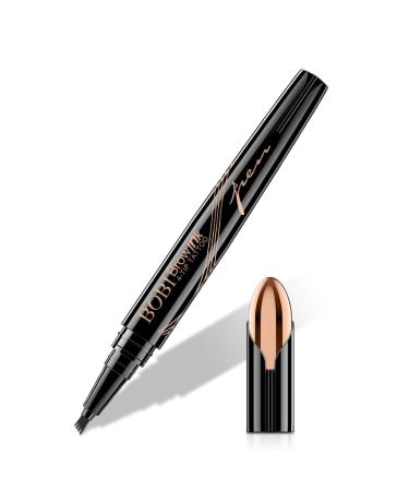 Eyebrow Pencil - Microblading Eyebrow Pen with Fork Tip Long-lasting Waterproof Eyebrow pen and Smudgeproof Brow Pen for Naturally Defined Eyebrows(Dark Brown) 01-Dark Brown