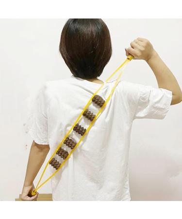 Wooden Cervical Vertebra Massage Roller Rope | Relieve Muscle Soreness & Stress | Lymphatic Drainage Manual Massage Belt - Buy Online on GoSupps.com
