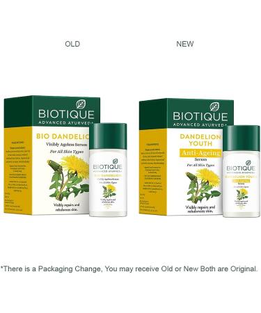 Biotique Bio Dandelion Visibly Ageless Serum 40ml | All Skin Types - Buy Online on GoSupps.com