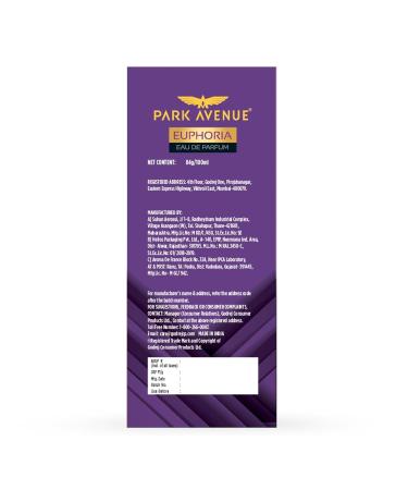 Par'ki Aven'ue Euphoria Eau De Parfum Men 100ml | Long Lasting Perfume for Men | Diwali Gift | Premium Luxury Fragrance Scent | Aromatic Blend of Amber & Musk | Suitable for Every Occasion - Buy Online on GoSupps.com