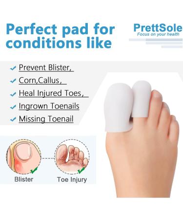 PrettSole Gel Toe Caps - 6 Pairs Toe Protectors for Men & Women | Silicone Corn Cushion Pads for Toe Pain Relief | Prevent Blister, Corn & Callus | Large & Medium Sizes - Buy Online on GoSupps.com