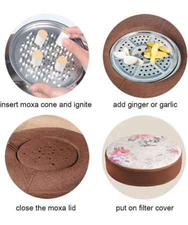 40cm Smokeless Moxibustion Cushion Set 360 Degree Rotatable Vent Adjust Temperature Moxibustion Heating Pad Moxa Cone Burner Box Moxibustion Sit Chair for Moxibustion Therapy Meditation Yoga Relax Brown - Buy Online on GoSupps.com