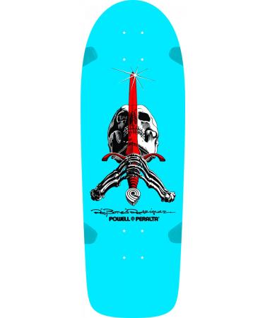 Powell Peralta Rodriguez OG Skull and Sword, Shape 166, Deck Only Light Blue