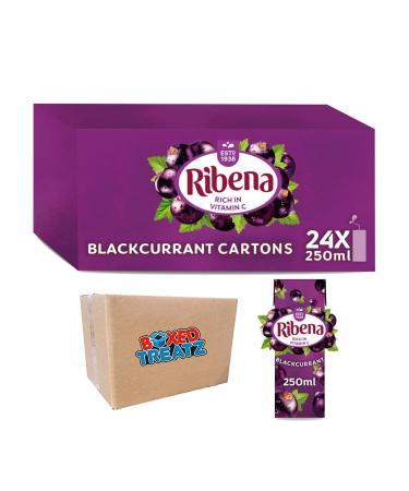 Ribena Blackcurrant Flavour Fruit Juice 24x 250ml Real Fruit | Rich In Vitamin C | No Artificial Colours or Flavours | Ready To Drink Boxed Treatz - Buy Online on GoSupps.com