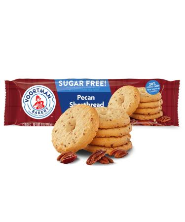 Voortman Bakery Sugar Free Pecan Shortbread Cookies, 8 oz., Pack of 4  Cookies Baked with Real Pecans, No Artificial Colors, Flavors or High-Fructose Corn Syrup, 20% Less Net Carbs