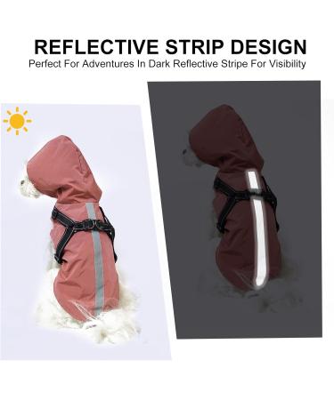 Buy Petcute Dog Rain Jacket - Waterproof & Windproof Coat for All Sizes Reflective Stripes Adjustable Hood - 3XL Rose Red - Buy Online on GoSupps.com