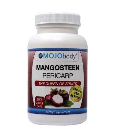 MOJObody Mangosteen Pericarp Capsules  1500mg per Serving  90 Veggie Capsules  Xanthone and Nutrient Rich