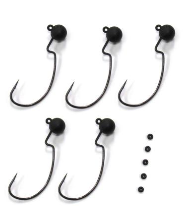 Harmony Fishing - Tungsten Offset Weedless Ned Rig Jigheads (5 Pack) 1/8oz (5 Pack)