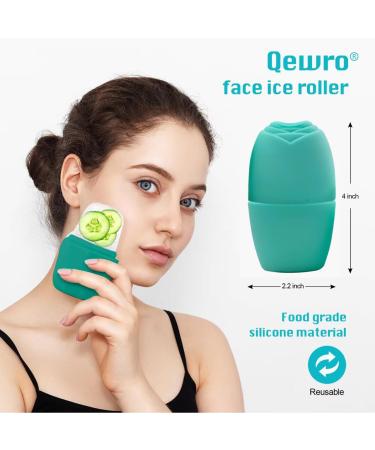 Ice Roller for Face Qewro Silicone for Tone skin Reusable Eye Puffiness Relief Ice Roller Mold for Neck Facial Roller to Remove Fine Lines Pores Anti Wrinkles (Green) - Buy Online on GoSupps.com