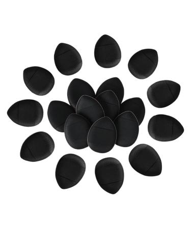 SBTRKT 10/20 Pcs Triangle Velvet Powder Puff Mini Finger Puff Blend Cosmetic Accessories Tool Washable Fashionable Makeup Tools (Color : Black 20pcs)