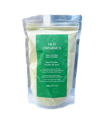 Hud Organics Qasil Powder Hair Shampoo and Mask for Darker and Less Damaged Hair + Body Mask & Exfoliator for Cleaner and Soft Skin Natural Ingredient Somali Organic Powder (150 G)