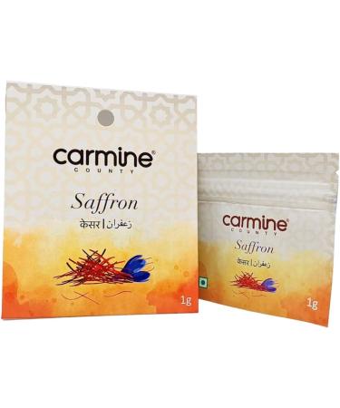 Carmine County Pure and Natural Kashmiri Saffron 1 g Grade I Mongra Saffron - Buy Online on GoSupps.com