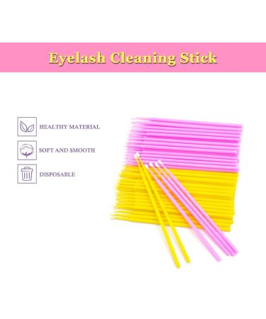400Pcs Micro Applicators Brushes Disposable Applicator Eyelash Brushes Disposable Makeup Applicators for Eyelash Extension (Yellow Blue Purple Pink) - Buy Online on GoSupps.com