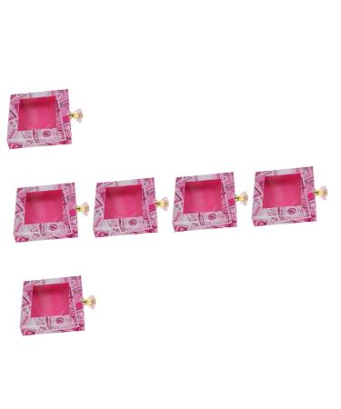 Housoutil 6 pcs multicolor Eyelash curler Storage Box eyelash packaging Storage eyelash eyelashes handle eyelash organizer and storage pink diamond Eyelash Organizer square 10x8cmx6pcs Pinkx6pcs