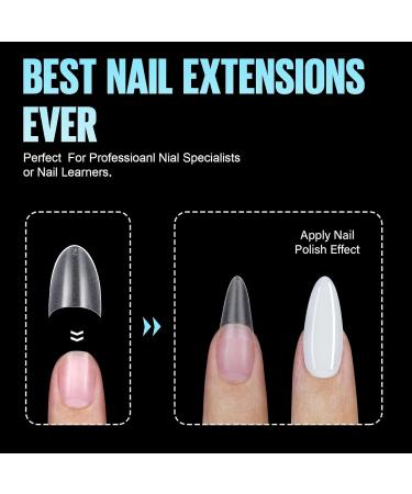 TOMICCA Short Almond French Edge Nail Tips - 240 pcs Clear Matte False Nails - 12 Sizes Half Cover Artificial Nails for Acrylic Extensions - Buy Online on GoSupps.com