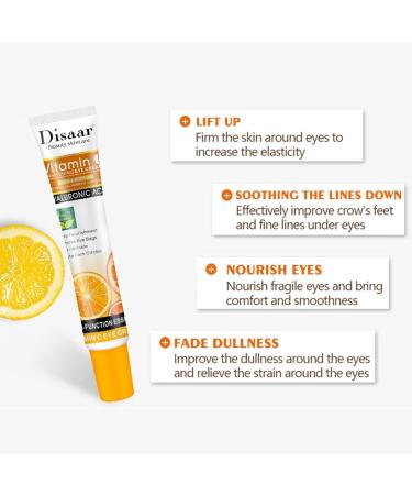 Vitamin C Eye Cream Moisturizing Under Eye Cream 25ML | VC Eye Cream to Reduce Fine Lines Brighten Skin Under Eye Cream for Women Jingan - Buy Online on GoSupps.com
