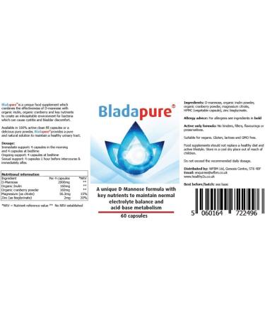 Bladapure D Mannose High Strength Capsules - 60 Count - Buy Online on GoSupps.com