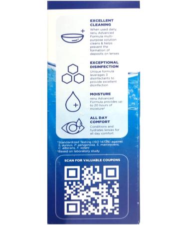 Buy Bausch & Lomb Renu Advanced Formula Solution Pack of 6 | International Shipping Available - Buy Online on GoSupps.com