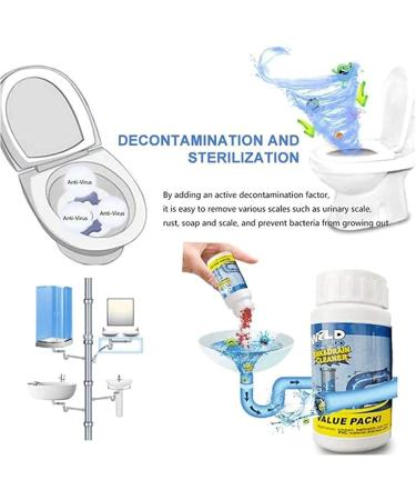 Wild Tornado Pipe Dredge Deodorant Powerful Sink and Drain Cleaner Pipe Cleaner Quick Foaming Toilet Cleaner Dredge Agent for Kitchen Toilet Pipes Dredging (3PCS) - Buy Online on GoSupps.com