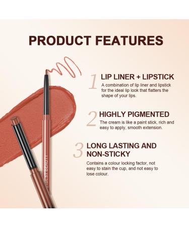Lip Liner and Lipstick Set | Waterproof Matte Lip Liners & Velvet Lipstick | Long Lasting Nude Lip Makeup Pack of 2 - Buy Online on GoSupps.com