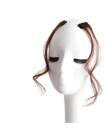 Bangs 2 PCS Set Long Side Air Bangs Wavy Curly Clip in Bangs Hair Pieces for Women Front Side Bangs for Daily Use for Women Curved Bangs for Daily Wear (Color : #18)