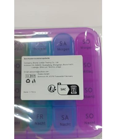 Doruimi 7-Day Pill Box for Kids & Seniors - Large Compartment Medication Organizer with Easy Open Design - Purple - Buy Online on GoSupps.com