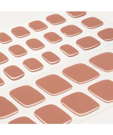 Danni & Toni Half Hardened Gel Nail Films - Cinnamon Monochrome Glossy Gel Stickers | 37 Pedicure Wraps for Perfect Toenail Art - Buy Online on GoSupps.com
