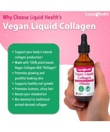 LIQUIDHEALTH Organic Methyl B12 5000mcg Vitamin Drops with Tart Cherry Juice & 100% Vegan Plant-Based Collagen Plus Biotin Drops - Natural Energy Boost Improve Focus Hair & Nail Growth Skin Health - Buy Online on GoSupps.com