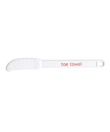 Long handle foot brush - toe towel care aid to CLEAN + DRY between ALL TOES and remove the Things, 40cm total length