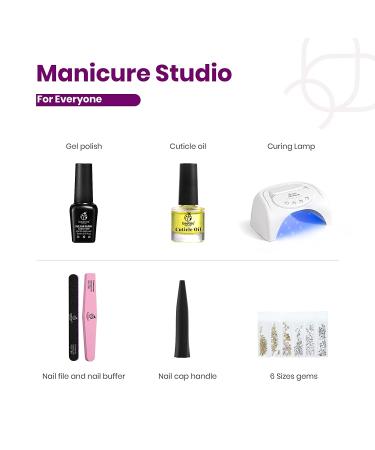 Beetles 12 Colors Gel Nail Polish Starter Kit with 48W LED Nail Lamp - UV Light, Base & Top Coat, Glitter Gel Polish - Manicure Decoration Set for Women - Buy Online on GoSupps.com